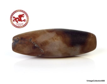 Old Agate DZI bead, tibetan agate DZI bead amulet, prayer tibetan amulet bead, Old tibetan agate bead Dzi