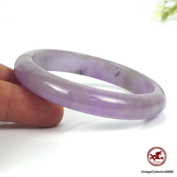 ラベンダージェダイト翡翠ブレスレット 63mm - 2.48インチ、女性への