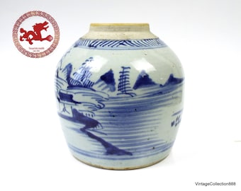 Elevate Your Collection with an Authentic Chinese Blue and White Ginger Vase from Swatow