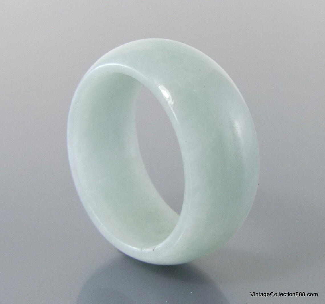 Blue Jade Ring US 9.5 19.4mm Natural Bluish Jadeite Jade Etsy