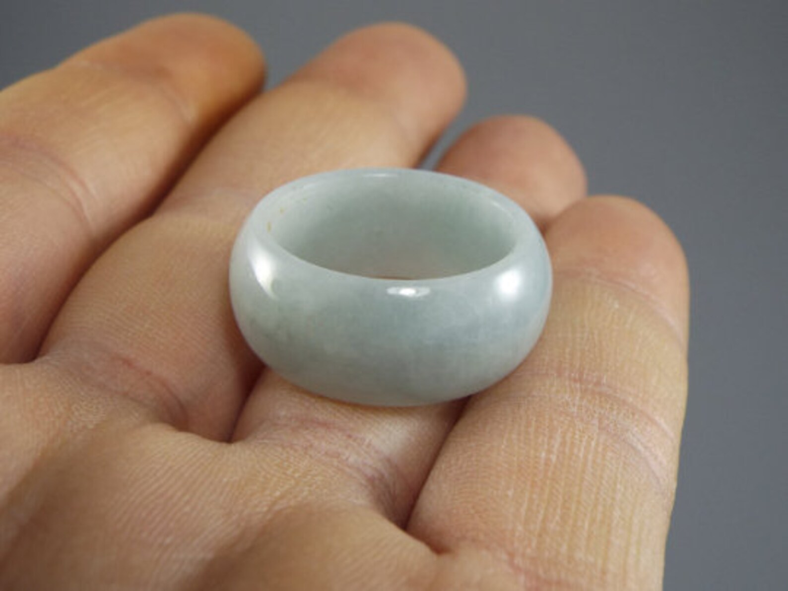 Blue Jade Ring US 9.5 19.4mm Natural Bluish Jadeite Jade Etsy