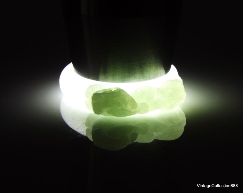 Pixiu Jade wide ring for women Natural Jadeite Jade Ring light Green with Certificate and Pixiu carved PiXiu Jade Ring US 8.75-18.8mm