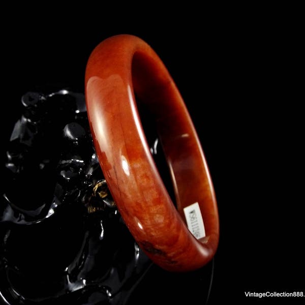 Certified Natural Xiuyan Jade bracelet brown reddish 60mm - CB12486