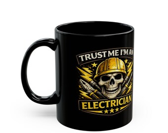 Trust me im an Electrician Mug, Funny Electrician Coffee Mug, Wire Nut Humor Gift, Electrician Joke Cup, Tradesman Gift