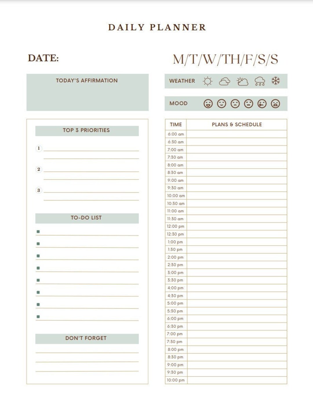 Simple Daily Planner 4 - Etsy