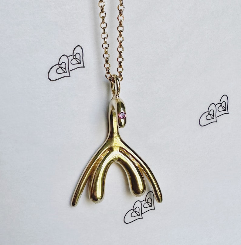 Internal Clitoris Solid 10kt Gold w/Pink Tourmaline