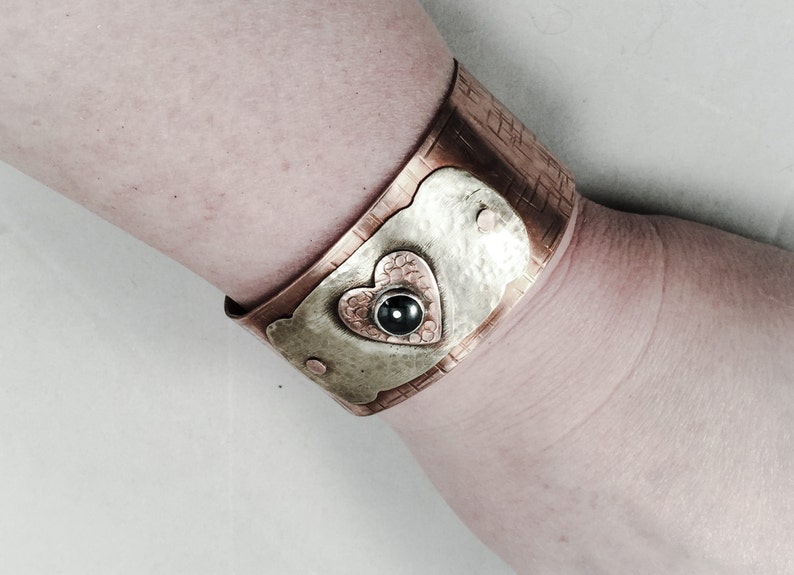 Boho Chic Cuff Bracelet Mixed Metal Cuff Bracelet Copper Etsy