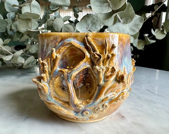 Handmade Ceramic Cup with Resin Encasements (13fl oz)