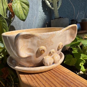Handmade Ceramic Cat Planter