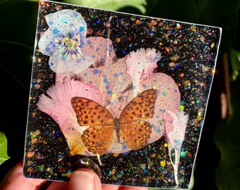 Butterfly Resin Coasters - set of 4