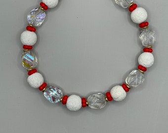 Bracelet - white and red