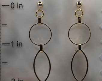 round and oval dangle earrings