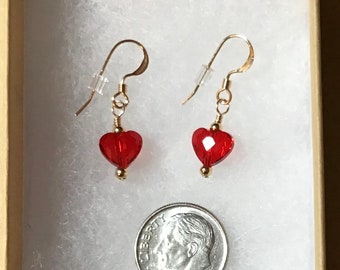 Swarovski heart earrings