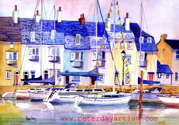 Weymouth Fishermen S Cottages Old Harbour Boatsyachts Etsy