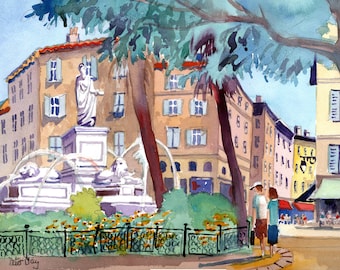 Ajaccio, Corsica. Napoleon Fountain.