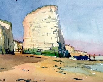 Chalk Stacks, Botany Bay, Broadstairs, Kent. Beach, Sea and Chalk Cliffs