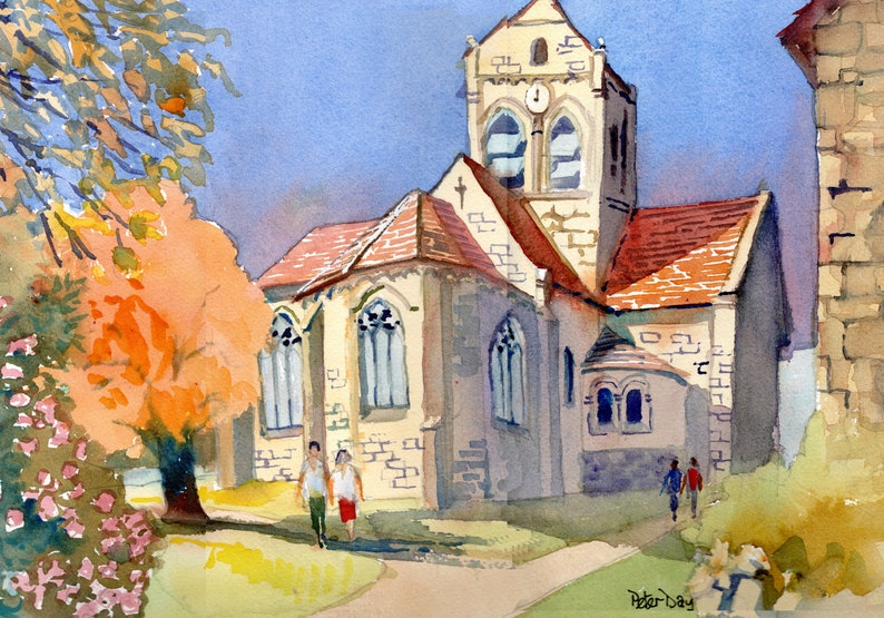 Homage to Van Gogh. Church, Auvers sur Oise. France image 1