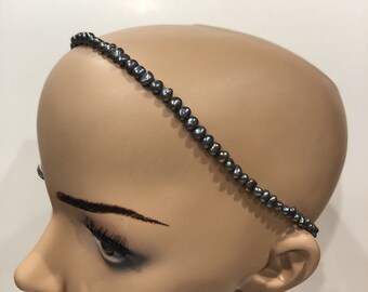 Lily Beaded Headband In Gunmetal main image 0