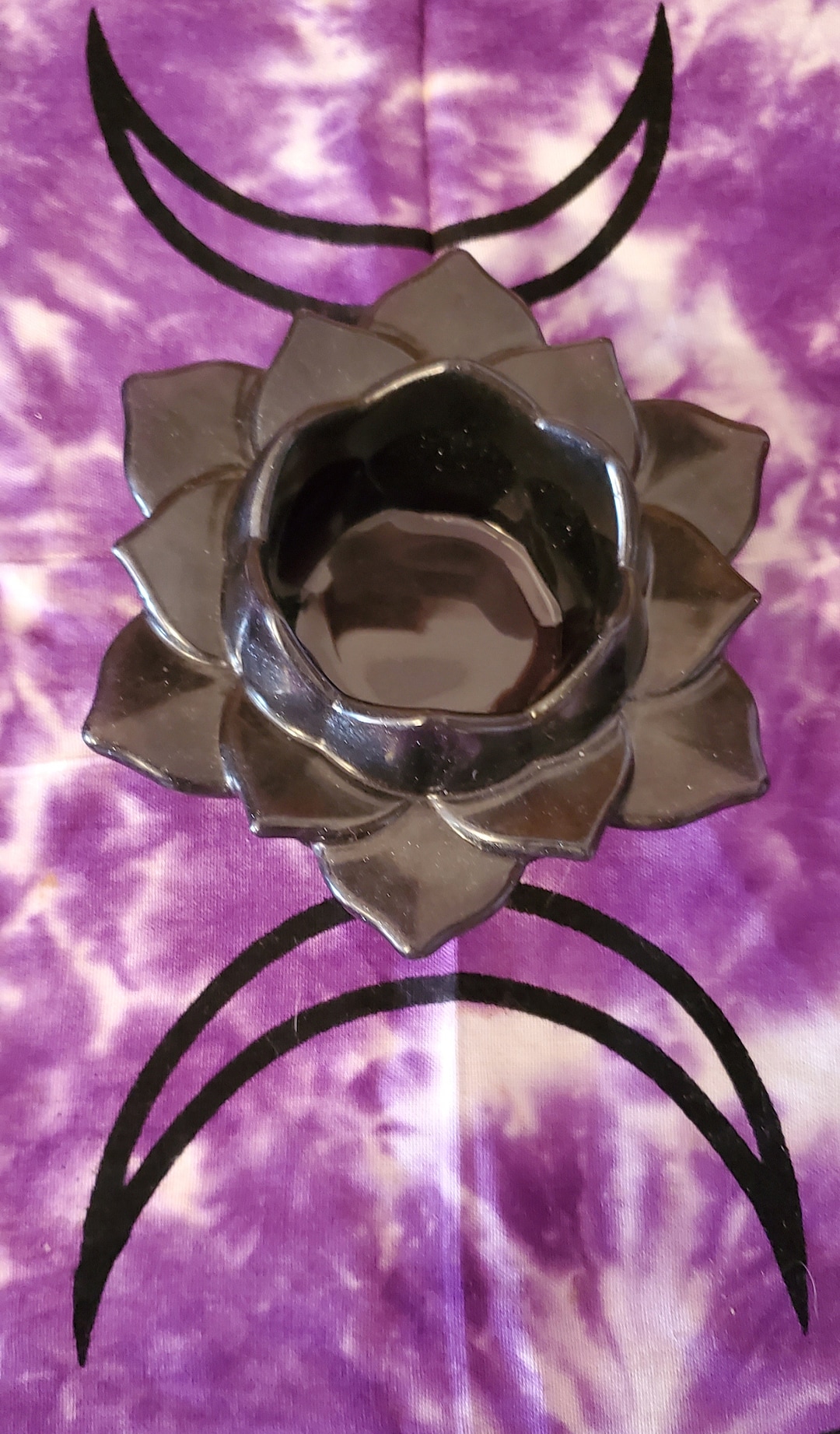 Black Lotus Candle Holder, Altar Tools, Divination, Home Decor Etsy