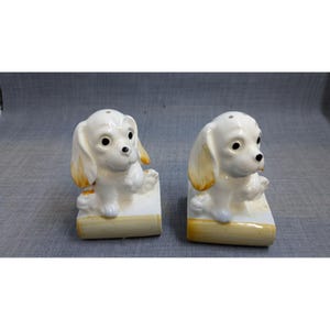 Vintage Puppy Dog Salt & Pepper Shakers - Japan - Ceramic - Adorable Collectible Set For Kitchen Or Display
