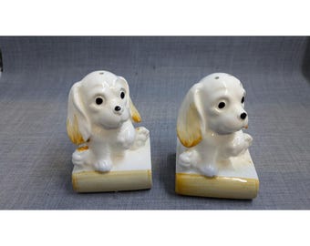 Vintage Ceramic Puppy Dog Salt & Pepper Shakers – Japan Collectible Set