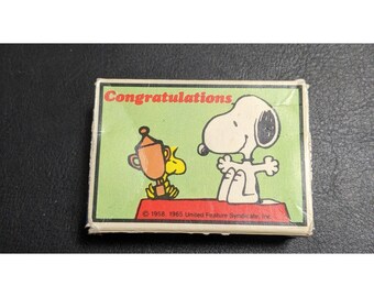 Kleines Snoopy Matchbox Puzzle Glückwünsche 1965