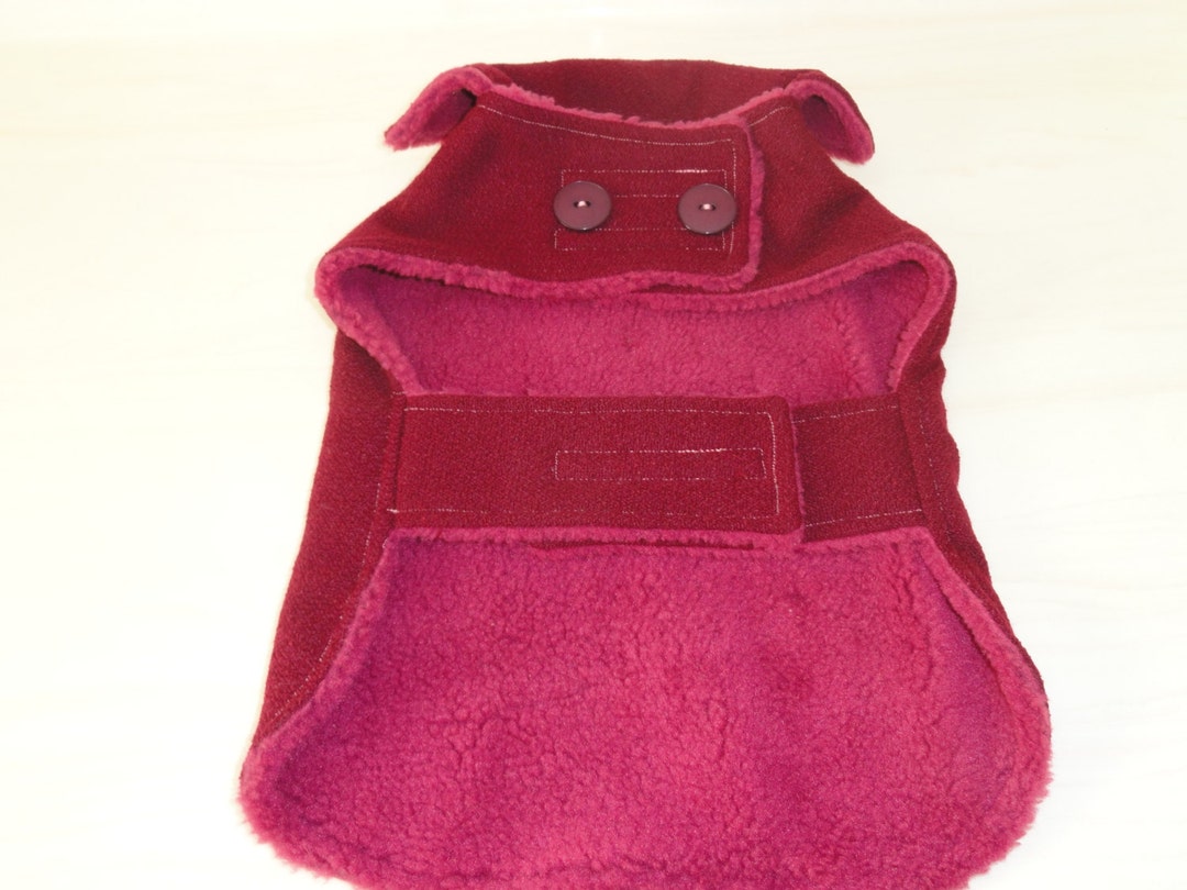 Wool Dog Coat , Gabriel Pea Coat Style , Sherpa Fleece Lined by Pooch