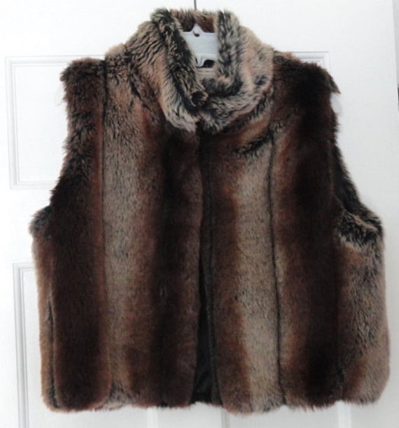Vintage Faux Fur Vest, 1990's, Size Large Time Ke… - image 8