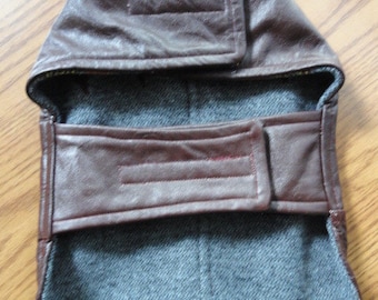 Vintage Repurposed Leather Dog Coat, Port: Size X- Small , Exclusively Handcrafted by PoochPieCollection