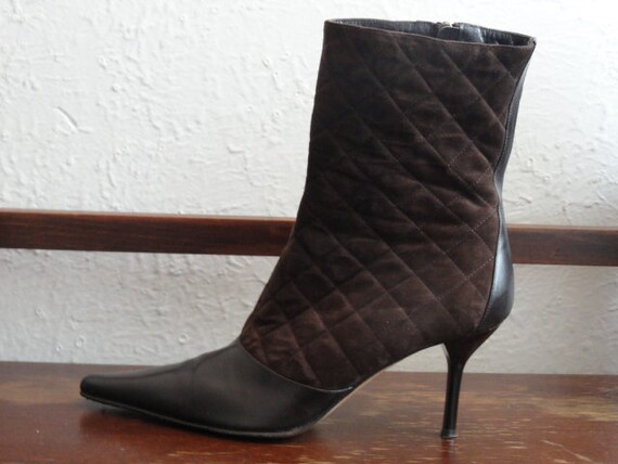 Vintage Brown Suede/ Leather Boots by Adrienne Vi… - image 7