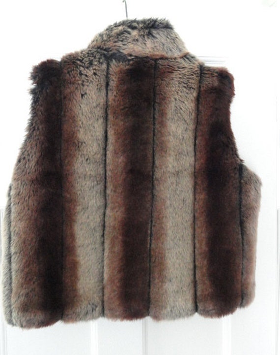 Vintage Faux Fur Vest, 1990's, Size Large Time Ke… - image 2