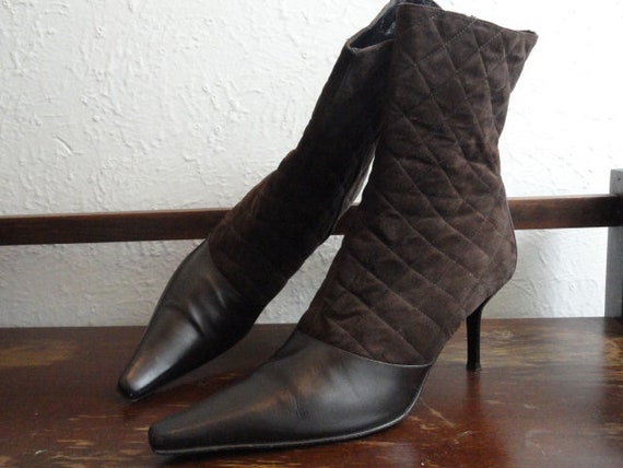 Vintage Brown Suede/ Leather Boots by Adrienne Vi… - image 8