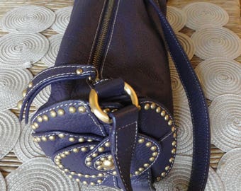 Vintage Leather Studded handbag, Time Keepers Attic Find by Pooch Pie Collection