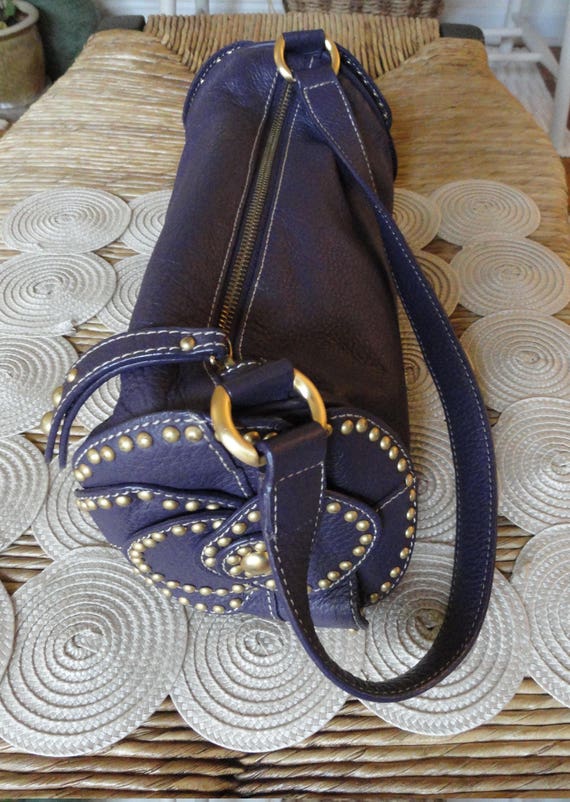 Vintage Leather Studded handbag, Time Keepers Attic F… - Gem