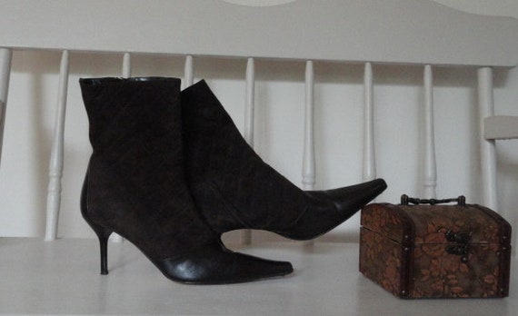 Vintage Brown Suede/ Leather Boots by Adrienne Vi… - image 9
