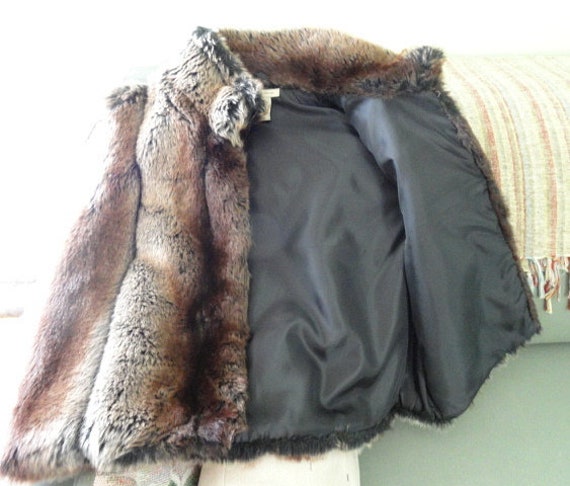 Vintage Faux Fur Vest, 1990's, Size Large Time Ke… - image 5