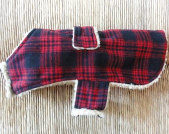 Wool Dog Coat, River: Handmade, Custom Sized for Dogs up to 15 lbs. by Pooch Pie Collection