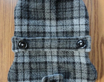 Wool Dog Coat , Hand Made by Pooch Pie Collection. Custom Tween Sized X-Small/ Small