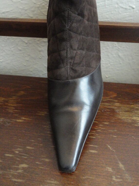 Vintage Brown Suede/ Leather Boots by Adrienne Vi… - image 2