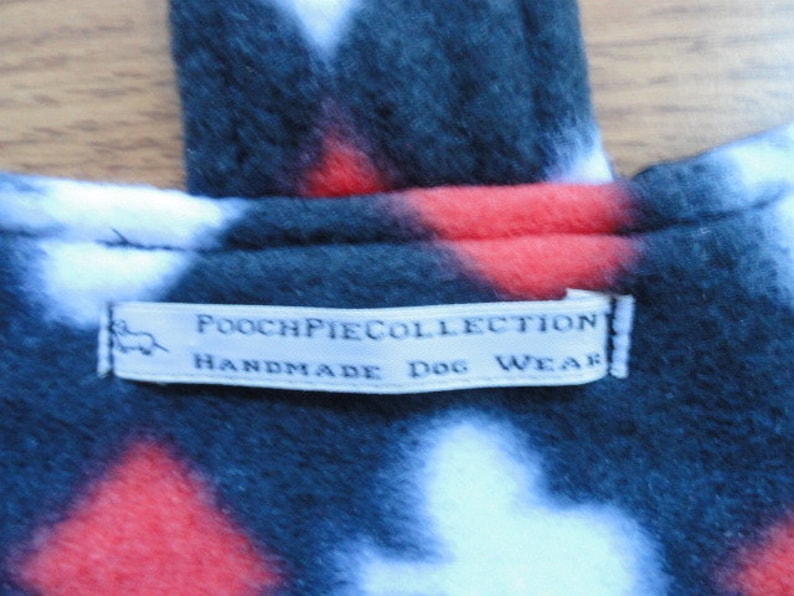 XXX Small Dog Coat, Black Jack Pure Cotton Twill & Fleece