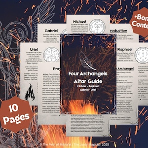 Four Archangels Altar Guide PDF Booklet Spiritual Study Grimoire Pages Angel Invocation Prayers A4 Format