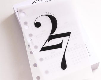 Pocket 2027 Daily Planner Inserts | Dated Day Per Page Pocket Size Refill for 2027, To Fit LV PM Agenda, Filofax Pocket