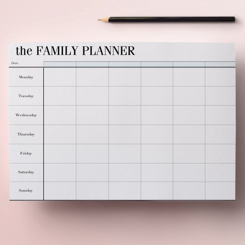 Family Calendar Printable Calendar for Family Command | Etsy