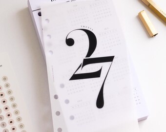 Minimal 2027 Personal Daily Planner Inserts | Printed Dated Day Per Page Inserts for Filofax, LV MM Agenda, Minimal Personal Size Planner