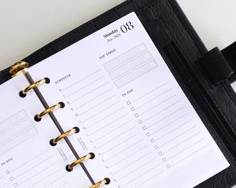 At A Glance Planner Inserts: Minimal 6 Ring Pocket Size Refill