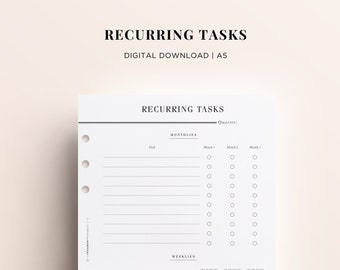 Recurring Task Printable - Etsy