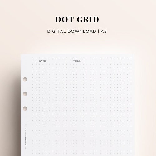 PRINTABLE A5 Dot Grid Printable Planner Inserts A5 Minimal - Etsy
