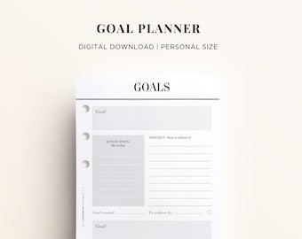 PRINTABLE PERSONAL Goal Planner Printable Inserts, Personal Size Goal Printable Planner, Goal Planner Personal, Goal Action Plan