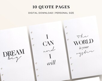 Planner Quotes or Printable Dashboards Planner Accessories | Etsy