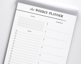 Weekly Planner Notepad / Desk Pad Planner  / To Do List Notepad / A5 Desk Planner, Weekly Agenda & Organizer / Productivity Planner